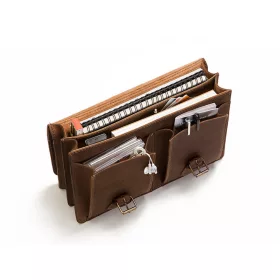    Obrovská dvojkomorová pánska aktovka z byvolej kože 45 x 31,5 cm.