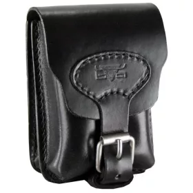  Stojaca mini čierna kožená taška na opasok 9x6x13cm