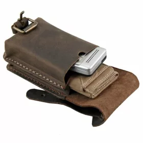  Mini stojaca starožitná kožená taška na opasok