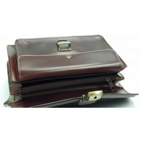    Čierna pánska kožená taška do auta Blazek&Anni saténovým prešívaním