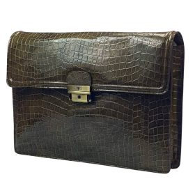    Croco olivovozelený dámsky kožený zakladač, držiak na spisy 38 x 26 cm.