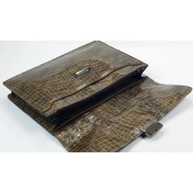    Croco olivovozelený dámsky kožený zakladač, držiak na spisy 38 x 26 cm.