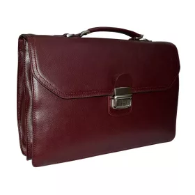  Malá dámska kožená aktovka bordovej farby