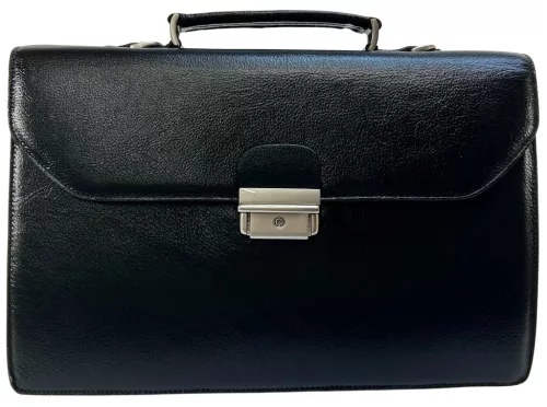  Malá dámska kožená aktovka čiernej farby