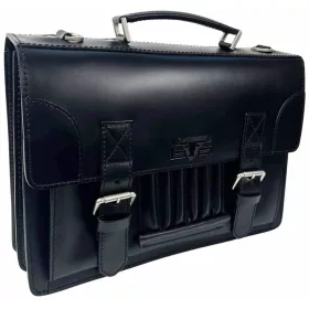    Blázek a Anni Corner zdobená pánska čierna kožená aktovka 38,5 x 25,5 cm