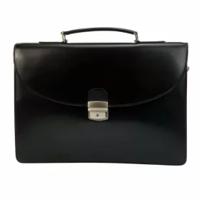  Blazek&Anni čierna saténová kožená aktovka 38x26 cm