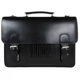    Blázek & Anni: pánska čierna kožená aktovka s držiakom na pero, deliaca stena 41 x 29 cm.