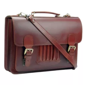    Pánska kožená aktovka so šiestimi držiakmi na perá, 41 x 29 cm.