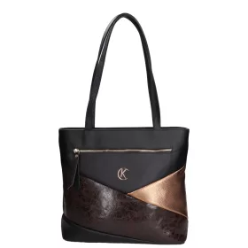    Karen Oliwia čierno-grafitová dámska vláknitá kožená kabelka, taška cez rameno