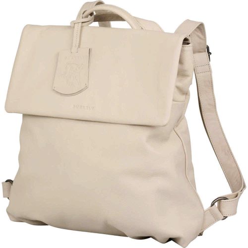  Kožený dámsky batoh Burkely Just Jolie béžový, bočná taška, taška na notebook 33 x 31 cm
