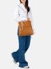  Burkely Just Jolie koňak dámsky kožený batoh, bočná taška, taška na notebook 33 x 31 cm