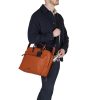  Oranžová kožená taška na notebook Burkely Moving Maddox, bočná taška 15,6"