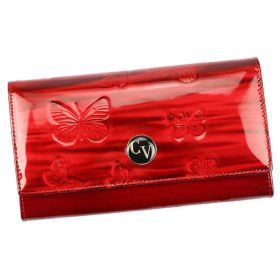   Cavaldi veľká, vzorovaná červená dámska lakovaná peňaženka 18,5×10 cm
