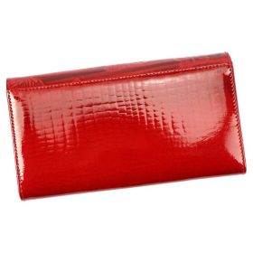    Cavaldi veľká, vzorovaná červená dámska lakovaná peňaženka 18,5×10 cm