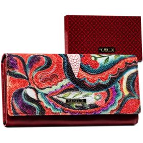    Cavaldi veľká, vzorovaná červená dámska peňaženka 19×10 cm