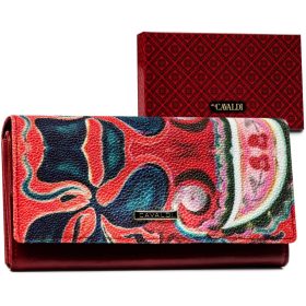    Cavaldi veľká, vzorovaná červená dámska peňaženka 19×10 cm