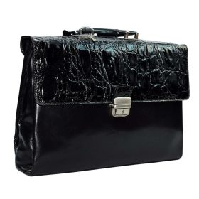    Rialto trojkomorová talianska kožená dámska aktovka, krokodíl 37x26 cm