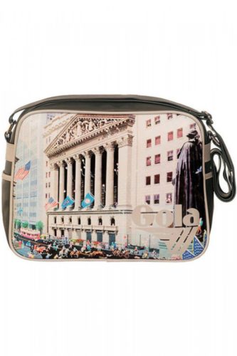  Dámska čierna vzorovaná kabelka Gola, taška cez rameno 22 x 17 x 6 cm