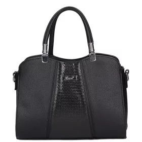    Karen Oliwia čierno-grafitová dámska vláknitá kožená kabelka, taška cez rameno