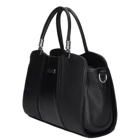    Karen Oliwia čierno-grafitová dámska vláknitá kožená kabelka, taška cez rameno