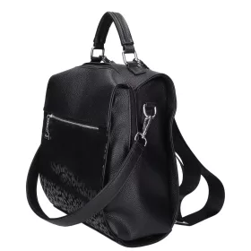    Karen Oliwia čierno-grafitová dámska vláknitá kožená kabelka, taška cez rameno