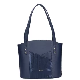    Karen Oliwia čierno-grafitová dámska vláknitá kožená kabelka, taška cez rameno