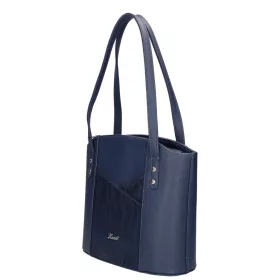    Karen Oliwia čierno-grafitová dámska vláknitá kožená kabelka, taška cez rameno