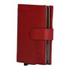  Double-D červená kožená vyskakovacia mini peňaženka, držiak na karty 10×7 cm
