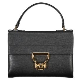    Dámska čierna kožená kabelka Coccinelle, taška cez rameno 21,5 x 15,5 x 3 cm