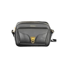  Dámska čierna kožená taška Coccinelle 22 x 16 x 10 cm