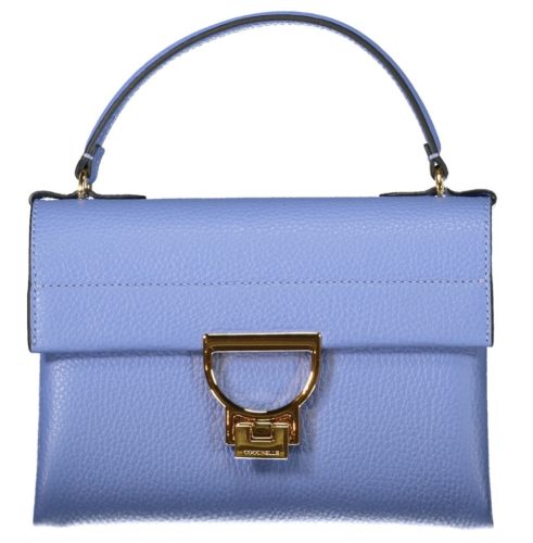  Dámska kožená kabelka Coccinelle svetlomodrá 22 x 18 x 5 cm