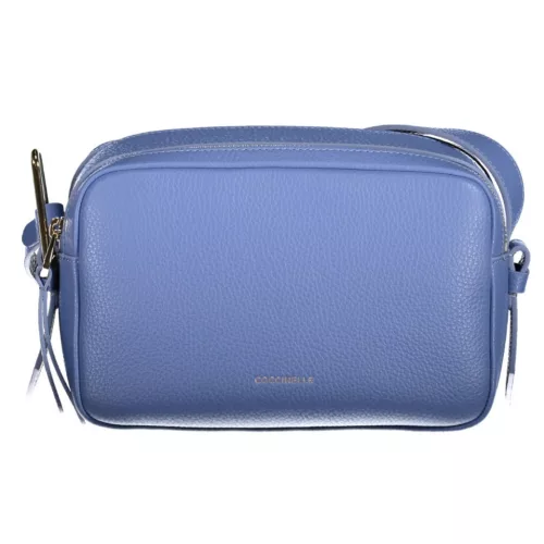 Dámska kožená kabelka Coccinelle modrá, crossbody 22 x 13 x 10 cm