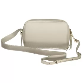    Dámska kožená kabelka Coccinelle, biela, crossbody, 22 x 13 x 10 cm