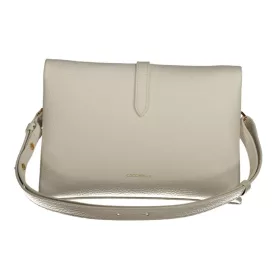    Dámska kožená kabelka Coccinelle, biela, crossbody, 25 x 16 x 10 cm