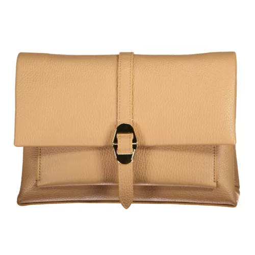  Dámska hnedá kožená kabelka Coccinelle, crossbody 25 x 16 x 10 cm