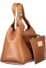 Coccinelle C-Easy konyakbarna női marhabőr hobó válltáska 20 x 15 x 13 cm