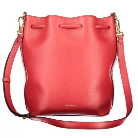   Coccinelle piros bőr bucketbag, vödörtáska 27 x 21 x 14 cm
