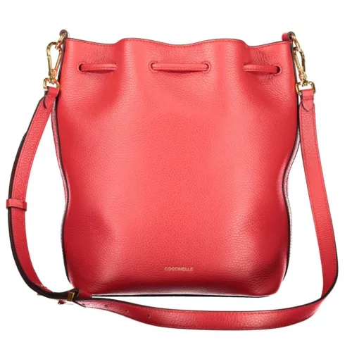 Coccinelle piros bőr bucketbag, vödörtáska 27 x 21 x 14 cm