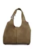 Coccinelle C-Easy sötét taupe velúr bőr női kisméretű válltáska 20 x 15 x 13 cm
