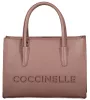 Coccinelle Myrtha26 mokkabarna női bőr tote bag, oldalpánttal 26 x 19 x 12 cm