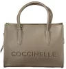 Coccinelle Myrtha26 sötét taupe női bőr tote bag, oldalpánttal 26 x 19 x 12 cm
