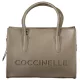 Coccinelle Myrtha26 sötét taupe női bőr tote bag, oldalpánttal 26 x 19 x 12 cm