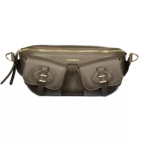   Coccinelle Mavery Pocket taupe női bőr övtáska 28 × 10 × 8 cm