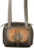 Coccinelle Mavery Pocket sötét taupe-konyak női marhabőr válltáska 16 x 14 cm