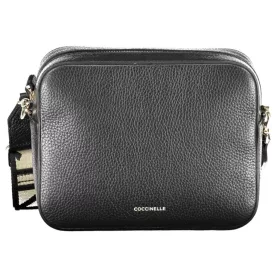    Dámska čierna kožená crossbody kabelka Coccinelle 22 x 7 x 17 cm