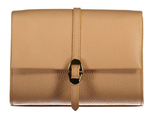  Coccinelle camel, kožená dámska kabelka cez rameno 20 x 14 x 7 cm