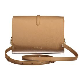    Coccinelle camel, kožená dámska kabelka cez rameno 20 x 14 x 7 cm