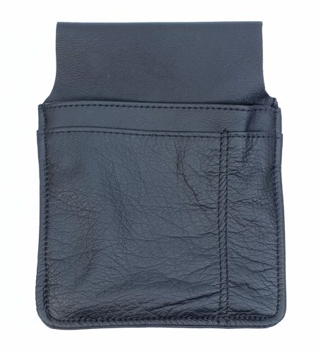  Kožený držiak na peňaženku čašníka, čierny