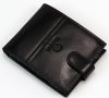  Emporio Valentini komplexný remienok čierna pánska kožená peňaženka 12x10 cm