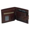  Emporio Valentini komplexný remienok hnedá kožená pánska peňaženka 12x10 cm